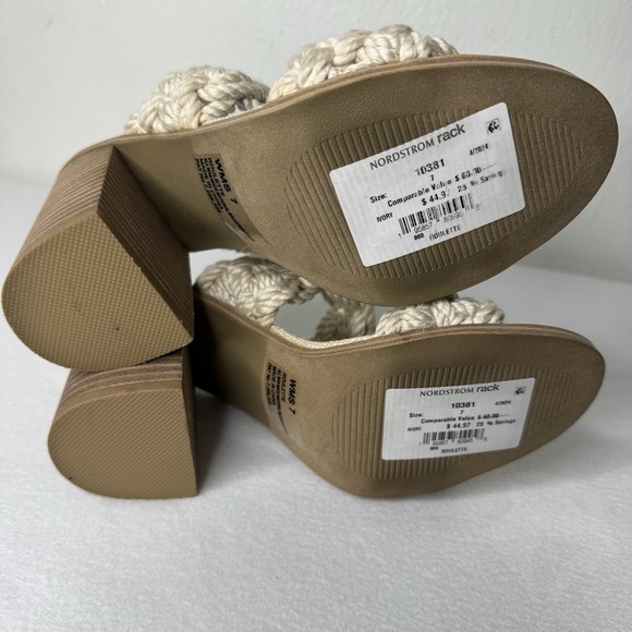 DV Dolce Vita Cream Roulette Braided Heeled Sandals Womens 7 - Picture 8 of 10